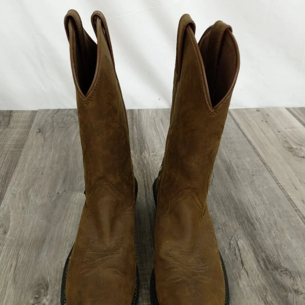 Justin Boots Men's 10.5 D Western No Lace Leather Boots